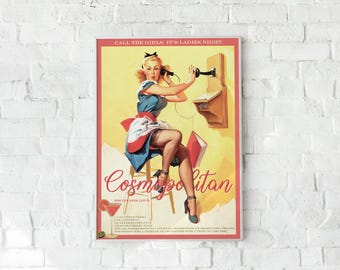 Stampa artistica del cocktail Cosmopolitan: poster da cucina retrò (download digitale)