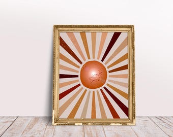 Lámina infantil con acuarela y sol: Decoración para habitación infantil (descarga digital)