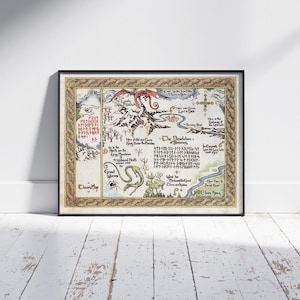 Carte de Thrór, inspiré du Hobbit, carte de Thorin, téléchargement numérique, The Lonely Mountain, carte fantastique