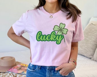 Shamrock St Patricks Day Shirt, Shamrock Tee, St Pattys Day Shirt, Lucky Shirt, Vintage St Pattys Day Shirt