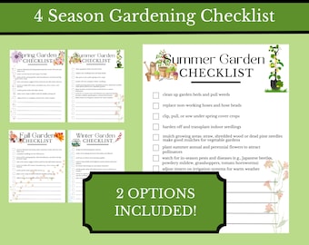 Tuinplanner, checklist seizoensgebonden tuinieren, afdrukbaar tuiniertracker, afdrukbaar tuinplanner, pagina&#39;s tuinjournaal afdrukbaar
