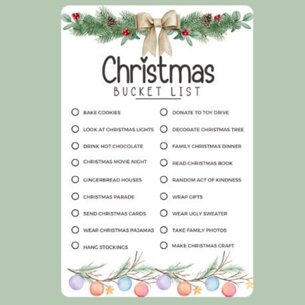 Planificador de listas de deseos de Navidad, Lista de verificación imprimible, Planificador de listas de verificación, Lista de verificación para niños, Planificador de actividades familiares
