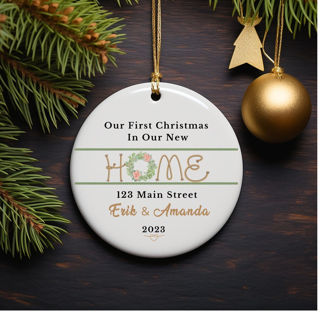 First Christmas in New Home Ornament, Custom Couple Ornament, New Home