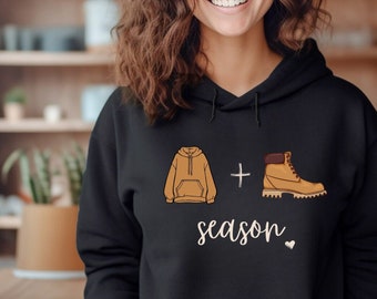 Hoody & Timbs Season Sweatshirt, Fall Vibes