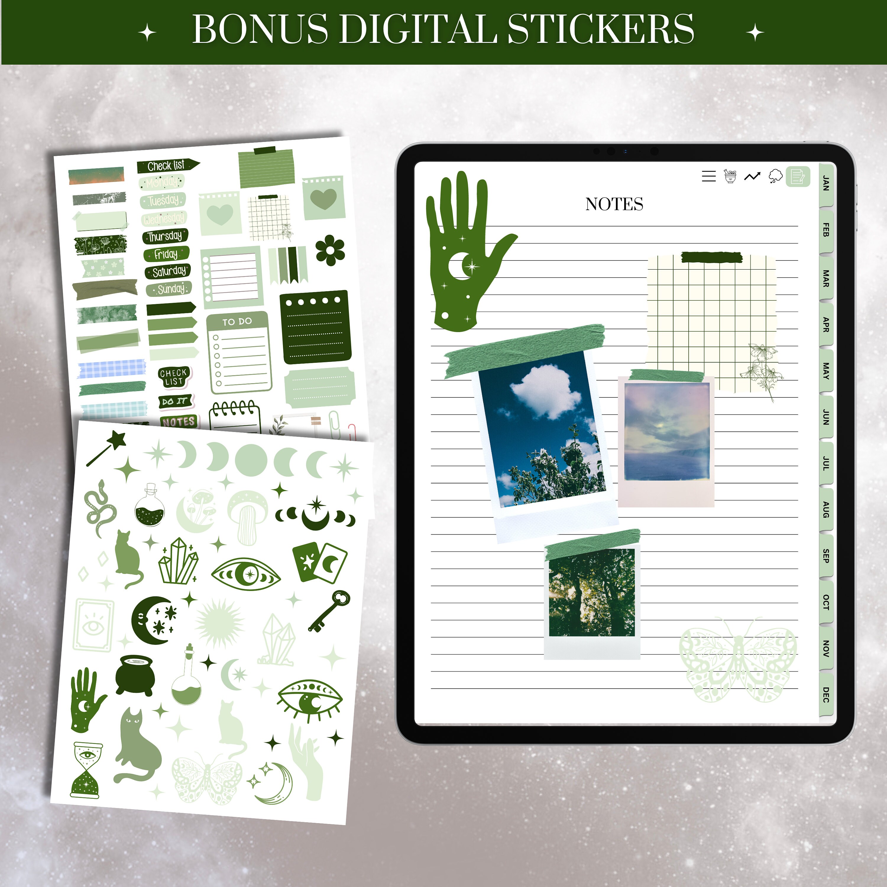 Witchy Digital Planner Lunar Calendar Manifestation Journal iPad ...