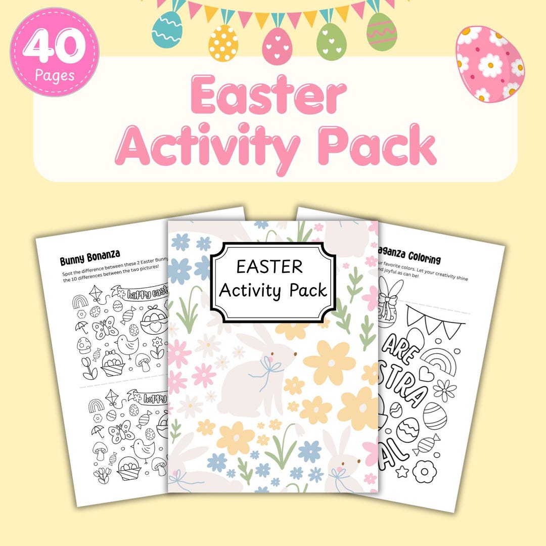 Easter Activity Pack for Kids | Printable Games, Puzzles, Coloring (33 ...