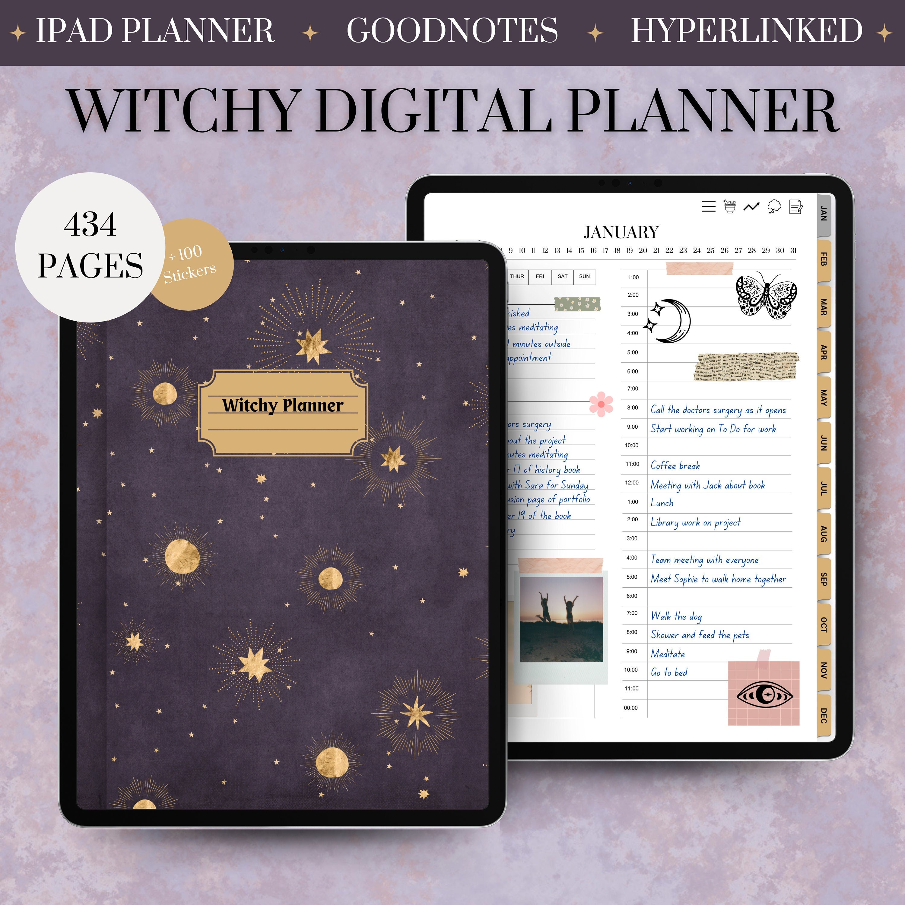 Witchy Digital Planner Gratitude Planner Astrology Manifestation ...