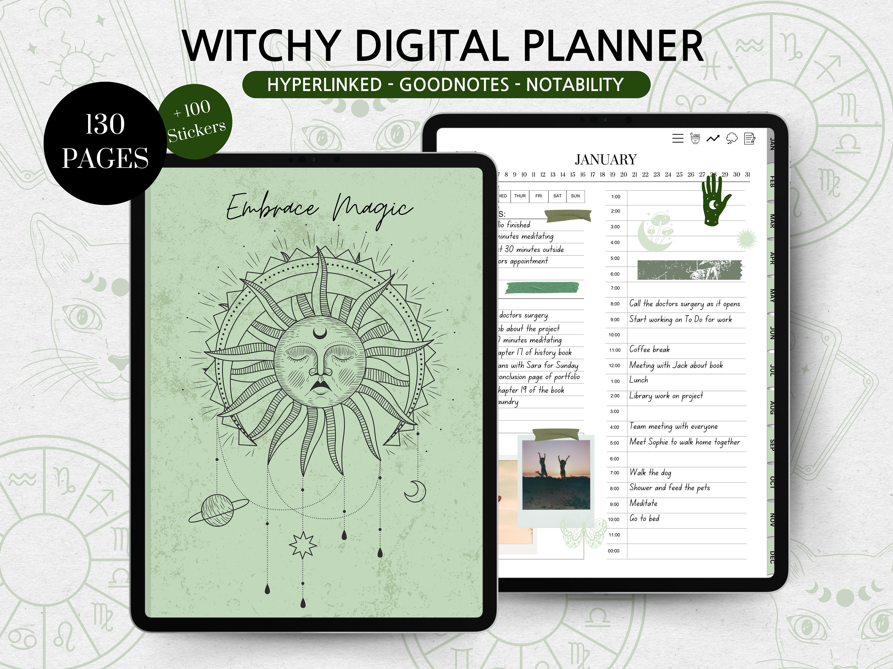 Witchy Digital Planner Lunar Calendar Manifestation Journal iPad ...