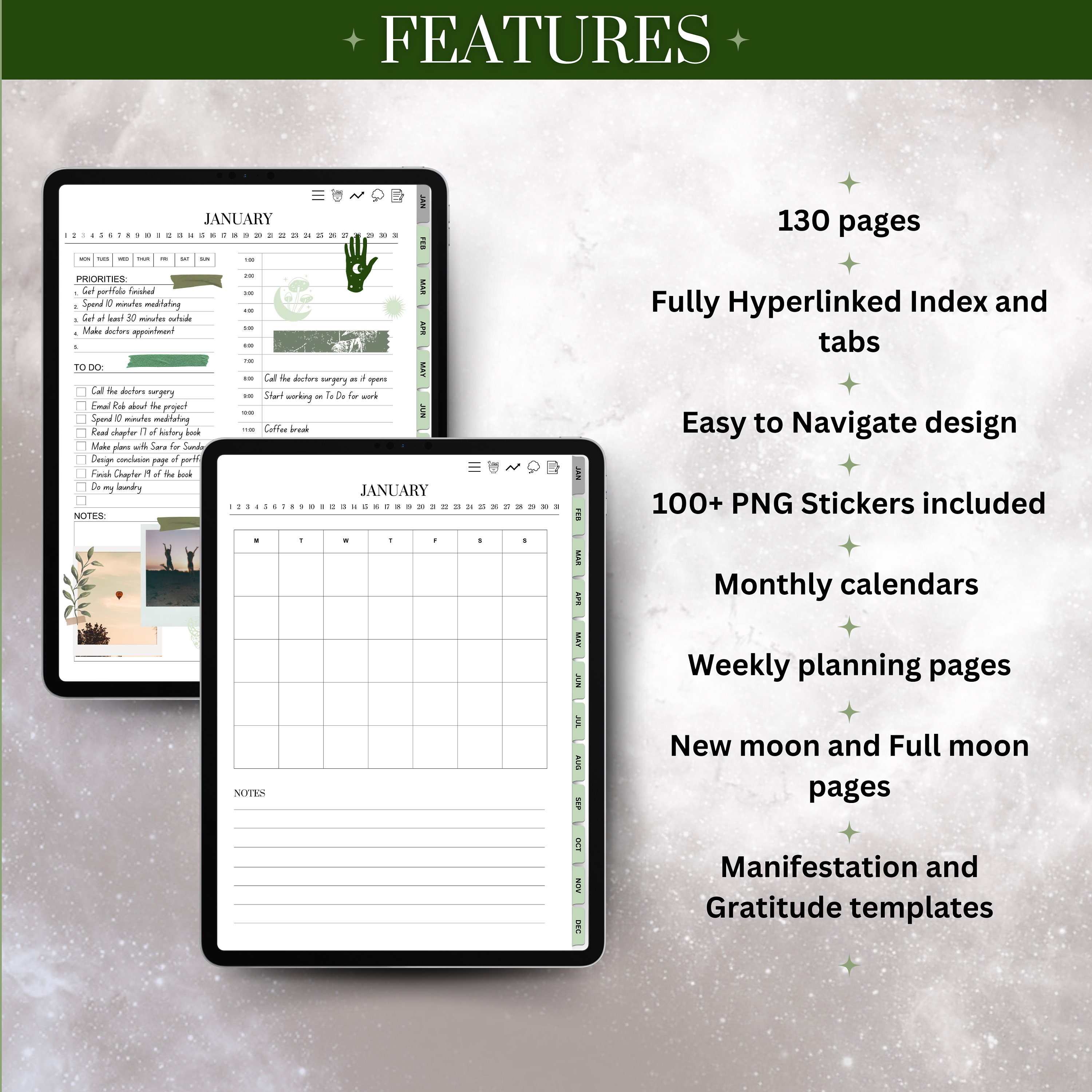 Witchy Digital Planner Lunar Calendar Manifestation Journal iPad ...