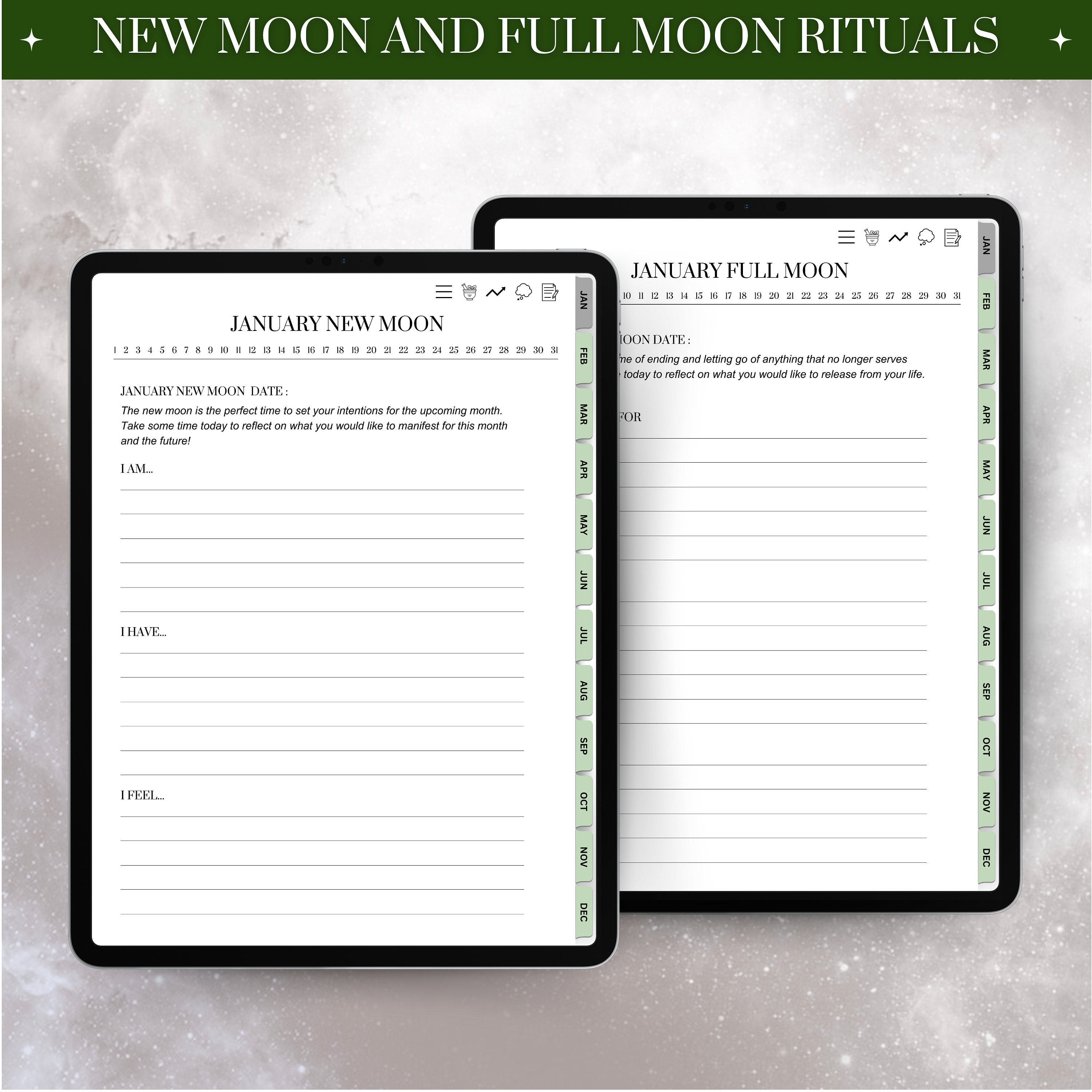 Witchy Digital Planner | Lunar Calendar | Manifestation Journal | iPad ...