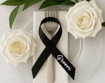 Personalized Ribbon Place Cards: Custom Wedding Table Decor