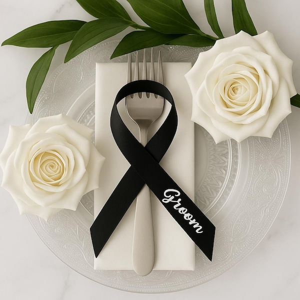 Segnaposto personalizzati con nastro: decorazioni personalizzate per la tavola del matrimonio
