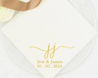 Personalized Wedding Napkins - Custom Occasion Napkins, Set of 15