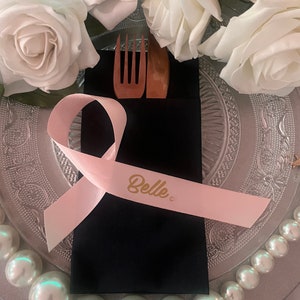 Set de table ruban personnalisé l Étiquettes de faveur | Marque-places personnalisés l Décoration de table personnalisée pour fiançailles de mariage, répétition de dîner, étiquette-cadeau