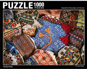 Puzzle 1000 Pieces for Adults Colorful jigsaw puzzle Ukrainian Embroidery