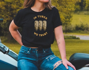 In Tubes We Trust, Play Vinyl, Vinyl Record Shirt, Dad Shirt, Music Lover Shirt, Vinyl Shirt, Audiophile Shirt, Mom Gift