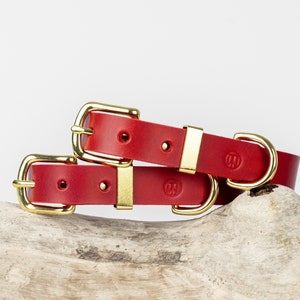 Ruby Red Dog Collar, Lovely Dog Collar, Bright Dog Collar, Collar with Name, Classic Dog Collar, Luxury Pet Accessory, Dog Gift