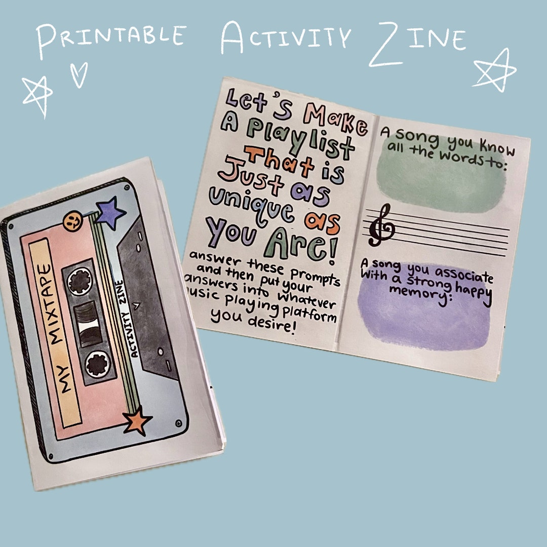 Printable Zine- Build a Playlist (interactive) - Etsy