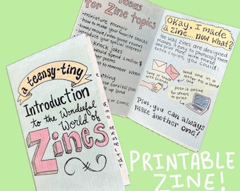 Introducción a los fanzines: mini fanzine imprimible, guía para el aula de arte (patrón en PDF)