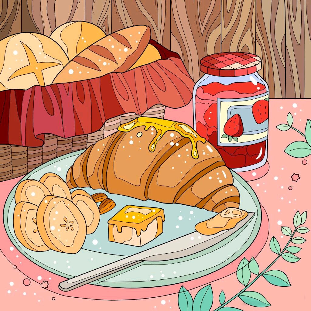 Food Coloring Pages For Kids And Adults Digital Printable Etsy