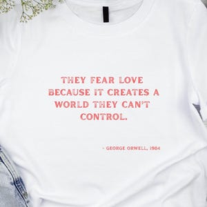 George Orwell 1984 T-Shirt: Dystopian Literary Tee, Bookworm Gift image 1