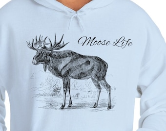Moose Hoodie: Wildlife Sweatshirt, Nature Lover Gift