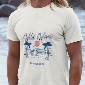 Ocean Waves Graphic Tee: Surfing Club T-Shirt