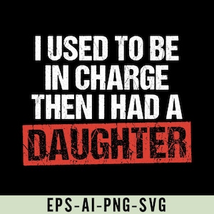 Jag brukade vara ansvarig, sedan hade jag en dotter, PNG | Rolig pappacitat, klippfil | Flicka pappaskjortadesign | Faderskapshumor, PNG