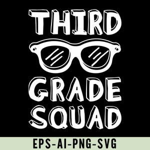 Third Grade Squad Png Svg, Back to School, 3rd Grade Shirt Design, Funny Third Grade Design for Students and Teachers, Classroom Squad Svg