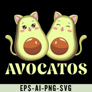 Funny Avocados Png Svg, Cat Lovers Shirt Design, Cute Pun Humor, Avocatos Design, Avocado Cat Design, Adorable Avocado Cat Lovers Humor