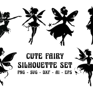 Fairy Silhouette Svg, Fairy Silhouette SVG Bundle, Fairy Clipart, Fairy Cricut, Fairy Vector, Fairy Png, Fairy Svg, Fairies Svg