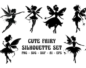 Fairy Silhouette Svg, Fairy Silhouette SVG Bundle, Fairy Clipart, Fairy Cricut, Fairy Vector, Fairy Png, Fairy Svg, Fairies Svg