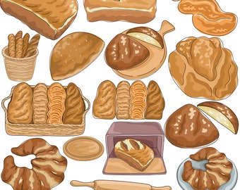 Delicious Homemade Bread SVG and PNG Bundle - Freshly Baked Bread Clipart - Digital Download for DIY Crafts and Kitchen Decor