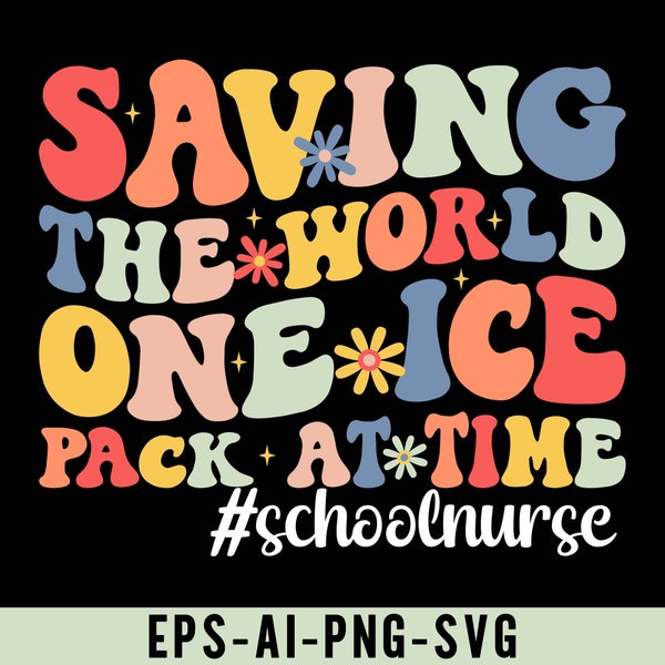 Saving The World One Ice Pack At Time Svg Png, School Nurse Week, Nurse Life Png, Nursing SVG, Nurse Gift, Nurse Appreciation Week