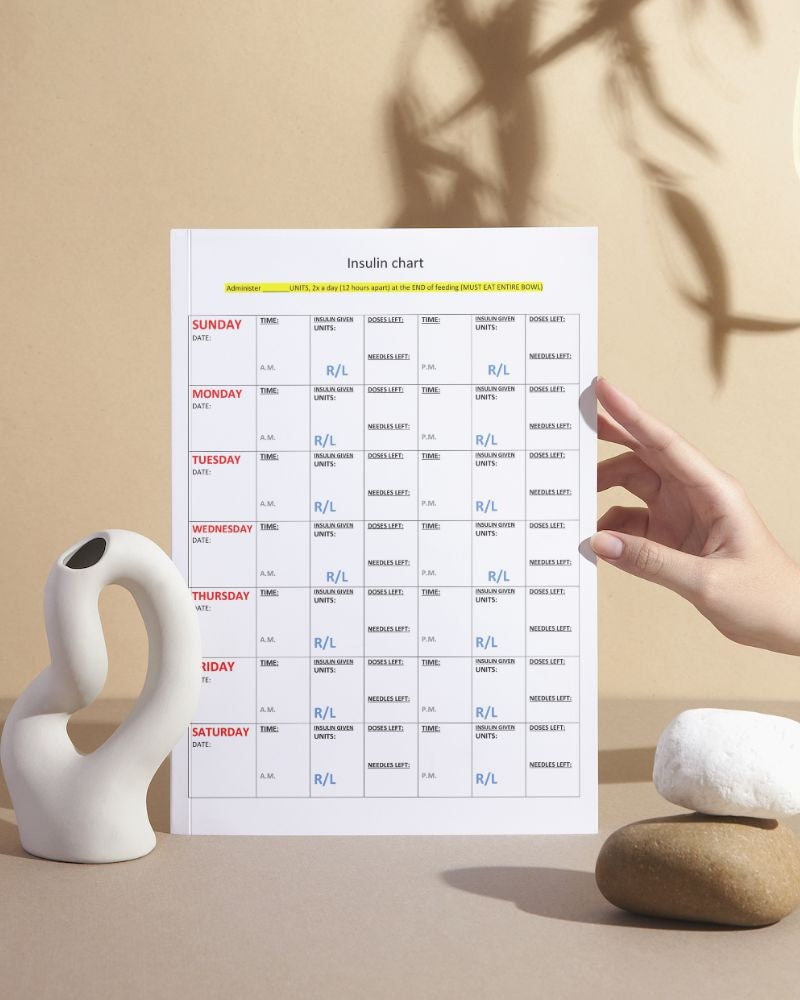 Printable Dog Insulin Chart, Log Book, Journal Planner, Monitor ...