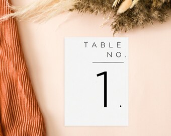 modern table numbers for wedding reception | wedding diy digital download | canva template | modern minimalist