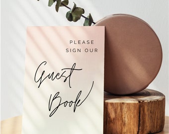 sign our guest book wedding editable template, modern minimalist