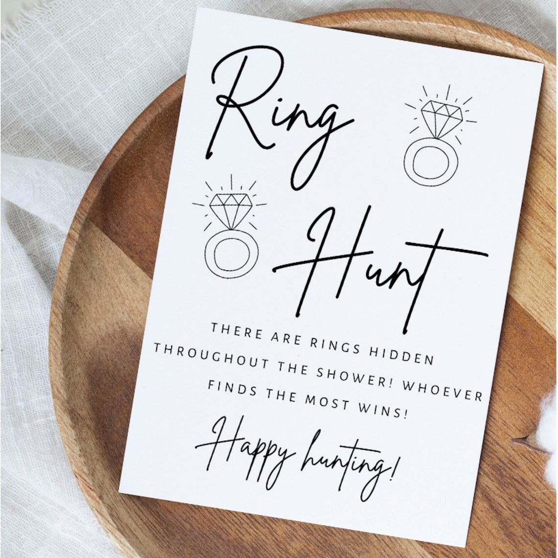 thumbnail image 2 of Lillian Rose Bridal Shower Games - Put A Ring On It & Ring Hunt Party Games Set (25 Guests) 2 of 9