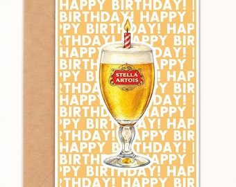 Belgium Beer Birthday Card, Funny Beer Lover Card, Pint Birthday Card for Him, Pub Gift, A6 Size