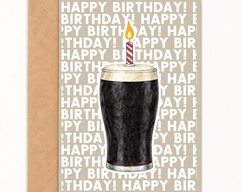 Irish Stout Birthday Card, Fun Birthday Card for Him or Her, Irish Stout Card A6