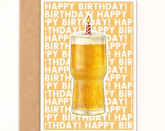 London Beer Birthday Card, Funny Beer Lover Card, Pint Birthday Card for Him, Pub Gift, A6 Size