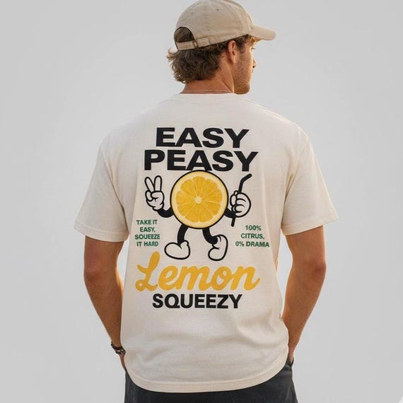 Lemon Squeezy Organic Cotton T-Shirt, Unisex Summer Slogan