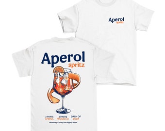 Mens or Women's, APEROL SPRTIZ Unisex T-Shirt, Cocktail Themed Gift, Made From Organic Cotton