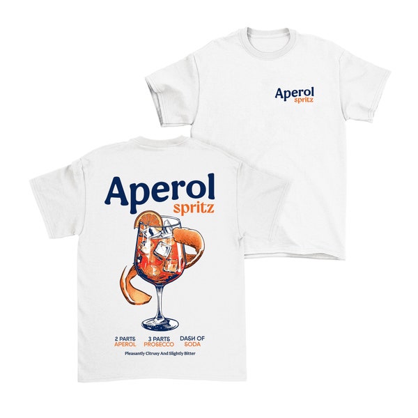 Mens or Women's, APEROL SPRTIZ Unisex T-Shirt, Cocktail Themed Gift, Made From Organic Cotton