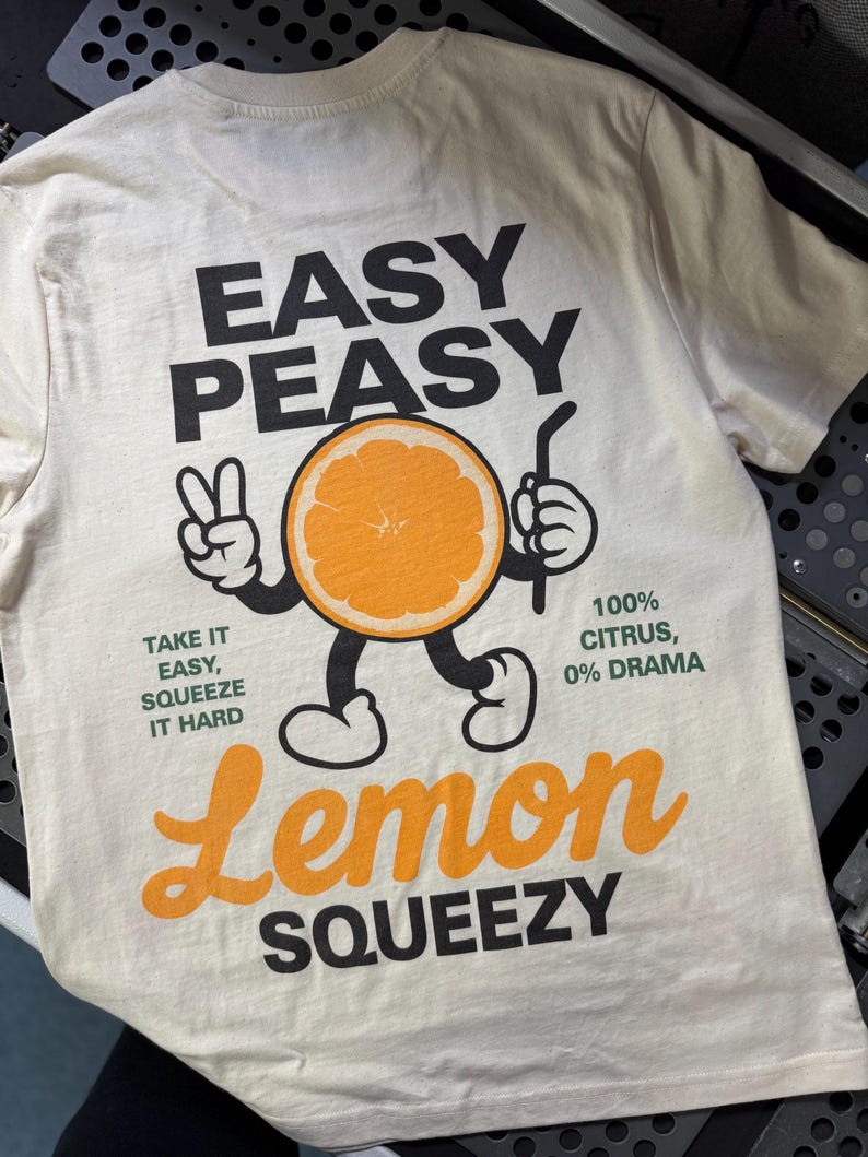 Lemon Squeezy Organic Cotton T-Shirt, Unisex Summer Slogan image 7