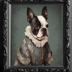 Victorian French Bulldog, Art Print, Wall Hanging, Animal Poster Picture, Fantasy Anthropomorphic, Dog Gif Decor