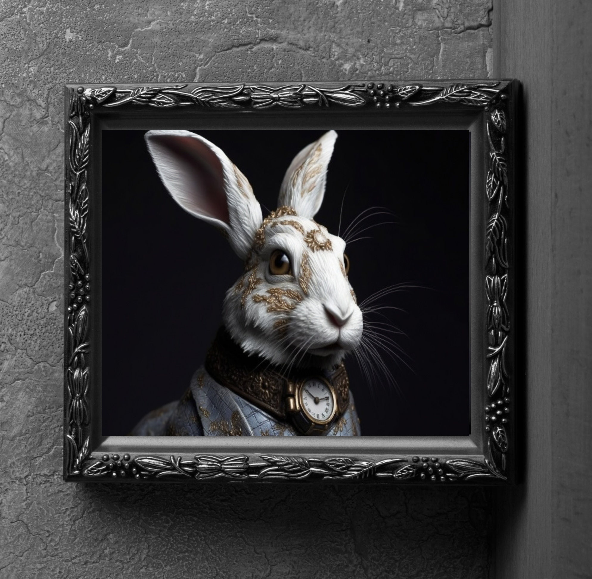 White Rabbit, Art Print, Wall Hanging, Animal Poster Picture, Fantasy ...