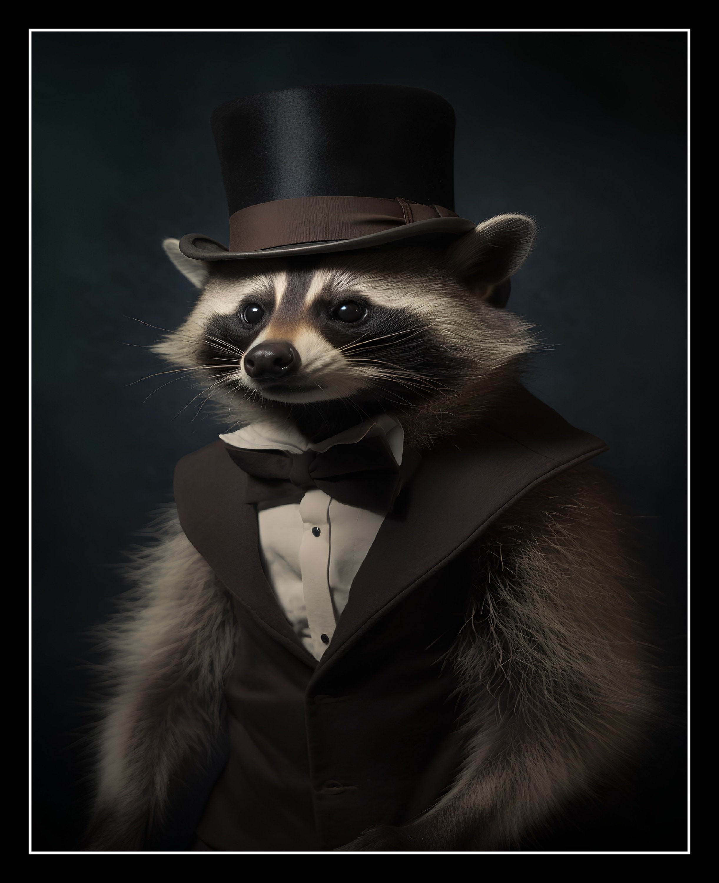 Victorian Raccoon Art Print, Dapper Animal Portrait, Cottagecore Wall ...