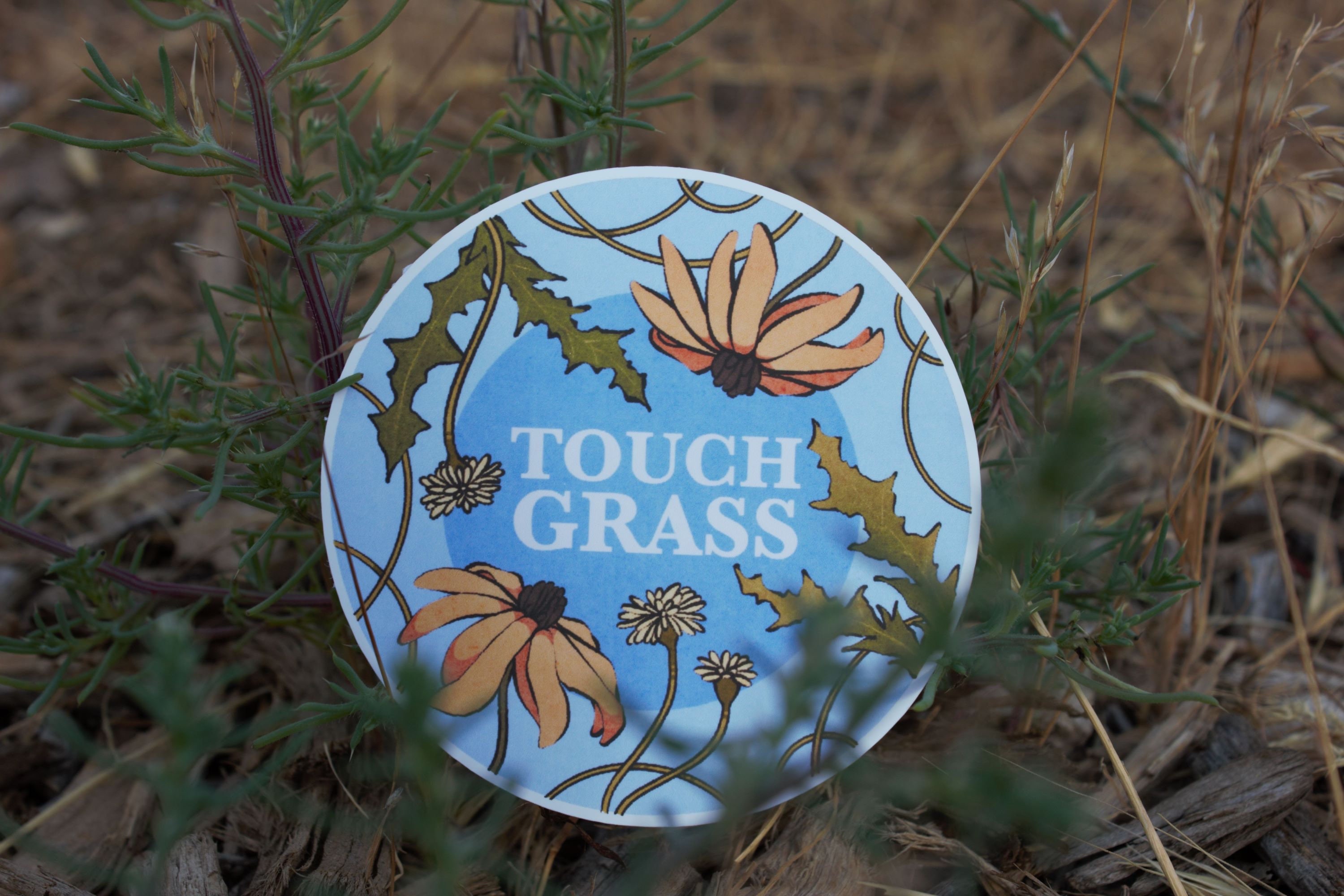 Touch Grass Sticker for Sale by HarshBrown