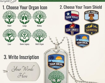 Custom Transplant Krieger Dog Tag Anhänger | Organspender Überlebender Andenken | Denver 2026 Gebunden